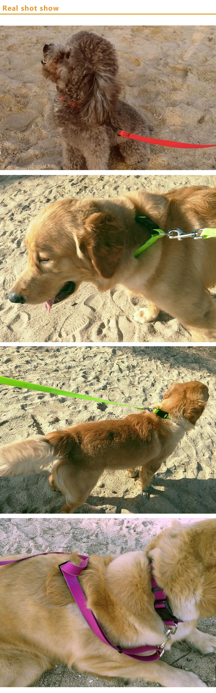 High Quality Fluorescent Green Lime Color Waterproof Soft Materia Safe Secure Dog Leash And Collar Soft Material For Walking Dog