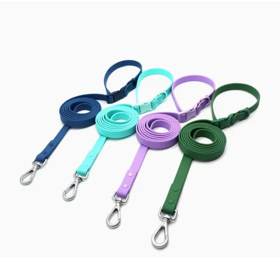 Custom Logo Waterproof PVC Coated Webbing Dog Leash Heavy Duty Durable Pet Walking Leash For Medium Large Dogs