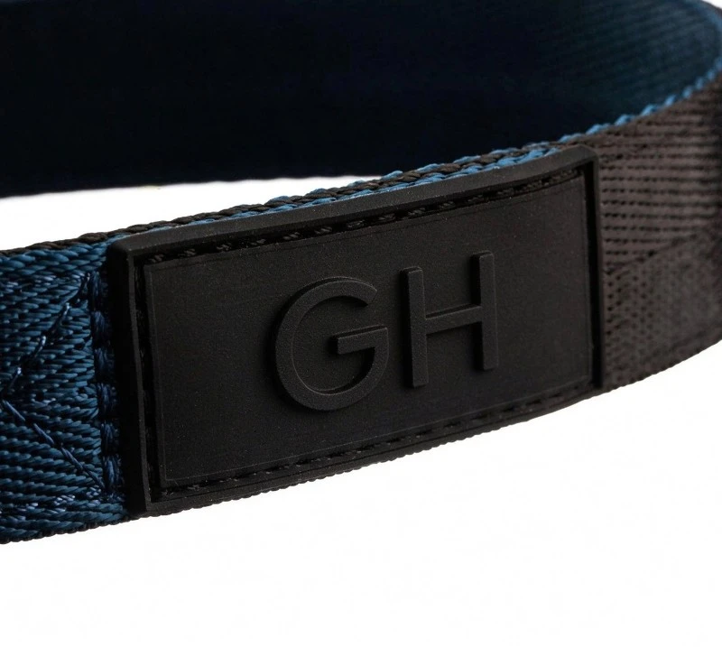 Custom coated webbing dog collar with embossed logo detail Custom coated webbing dog collar with embossed logo detail
