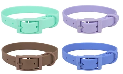 Soft Skin Friendly PVC Coated Webbing Dog Collar Adjustable For Pets